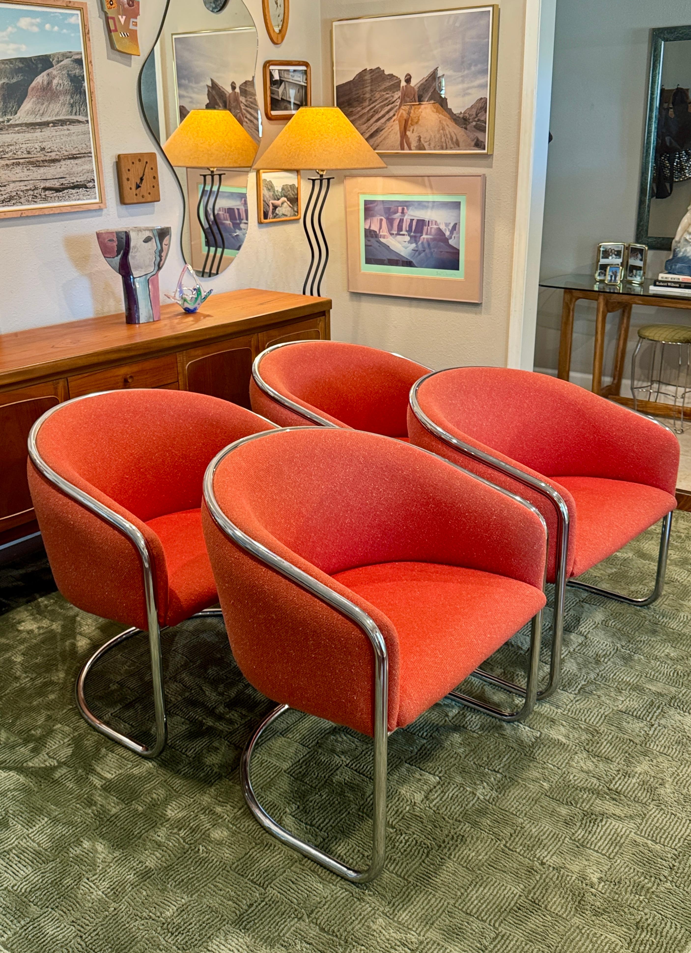 Ensemble de 2 fauteuils club chromés en porte-à-faux Anton Lorenz pour Thonet en vente 6