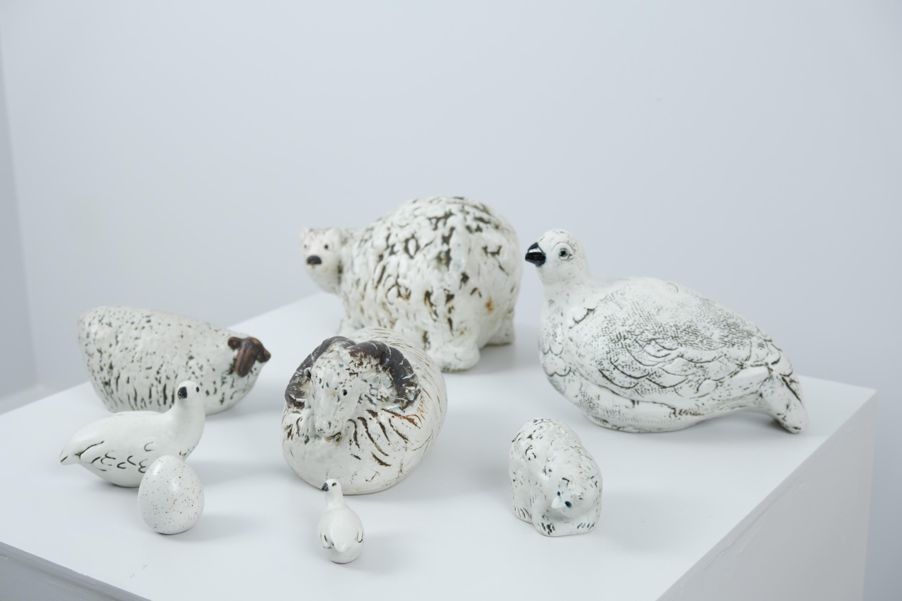 A Set of Ceramic Animal Figurines by Henrik Allert for Pentik, 1980s For Sale 3