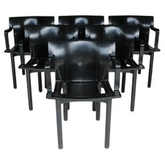 Un set di sedie e poltrone, Anna Castelli per Kartell, Italia, anni '80.