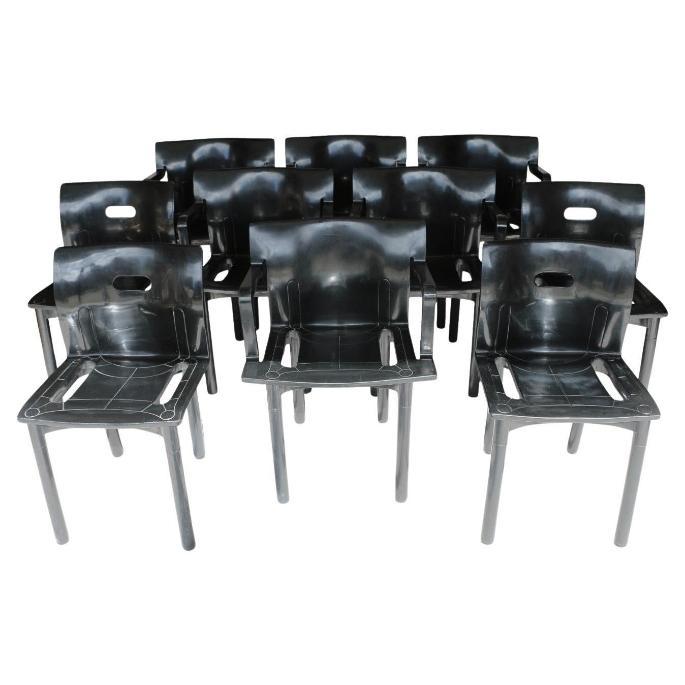 A set of chairs and armchairs, Anna Castelli for Kartell, Italy, 80s. en venta