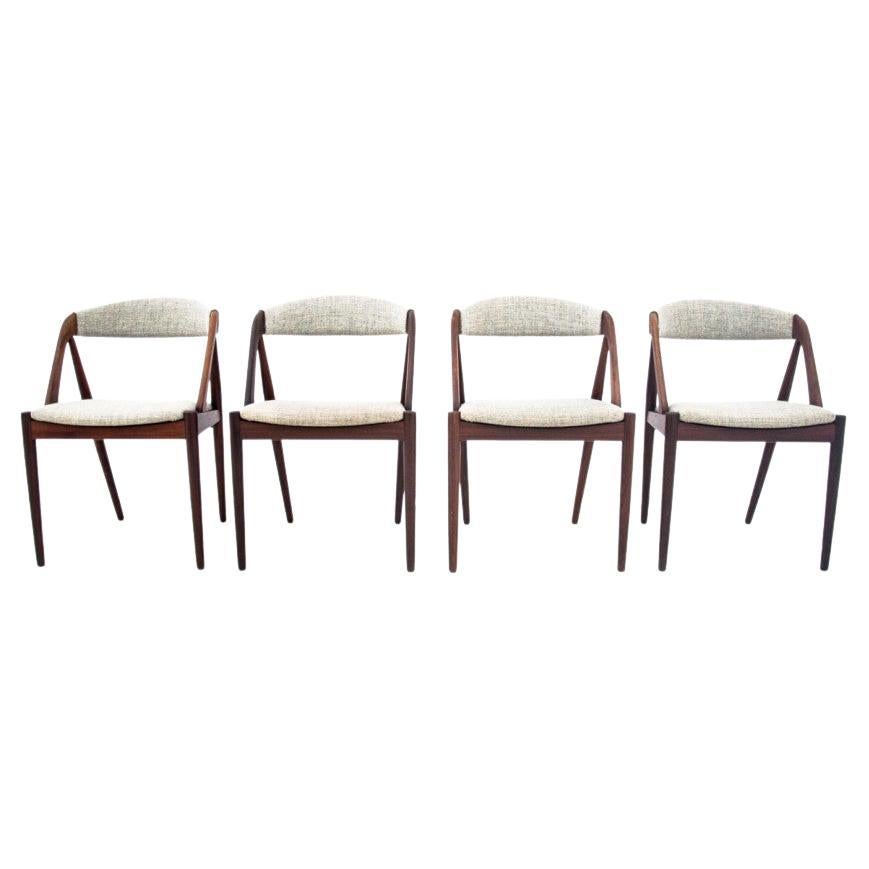 A set of chairs by Kai Kristiansen from the 1960s, Denmark, model 31. For Sale