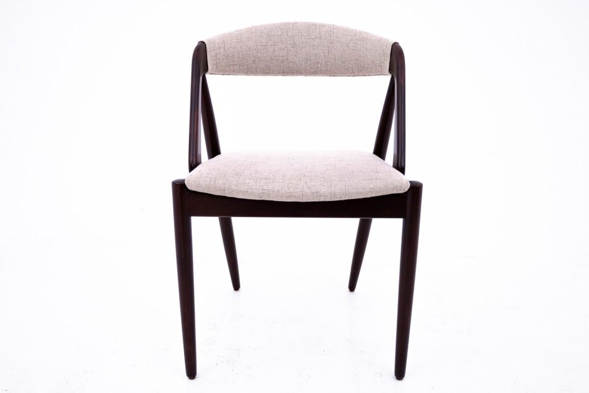 Fabric A set of chairs designed by Kai Kristiansen from the 1960s, Denmark, model 31. For Sale