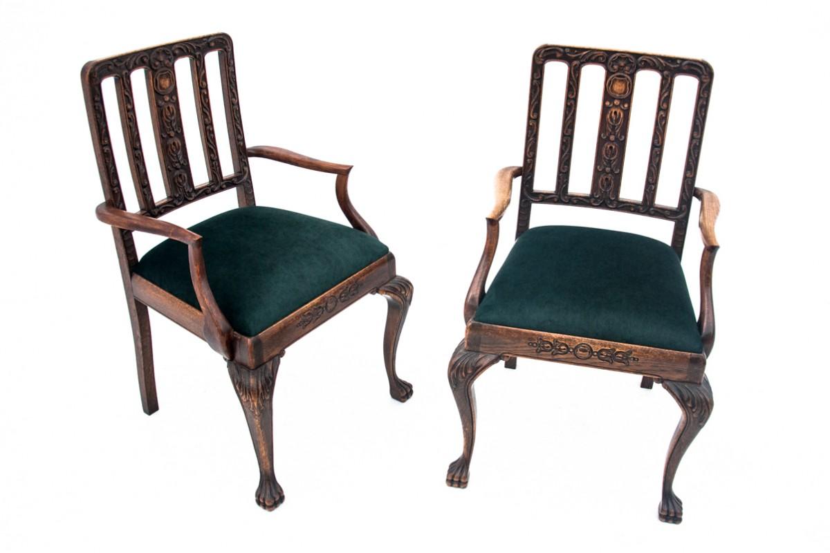 A set of Chippendalle-style armchairs, circa 1900. After renovation. For Sale 6