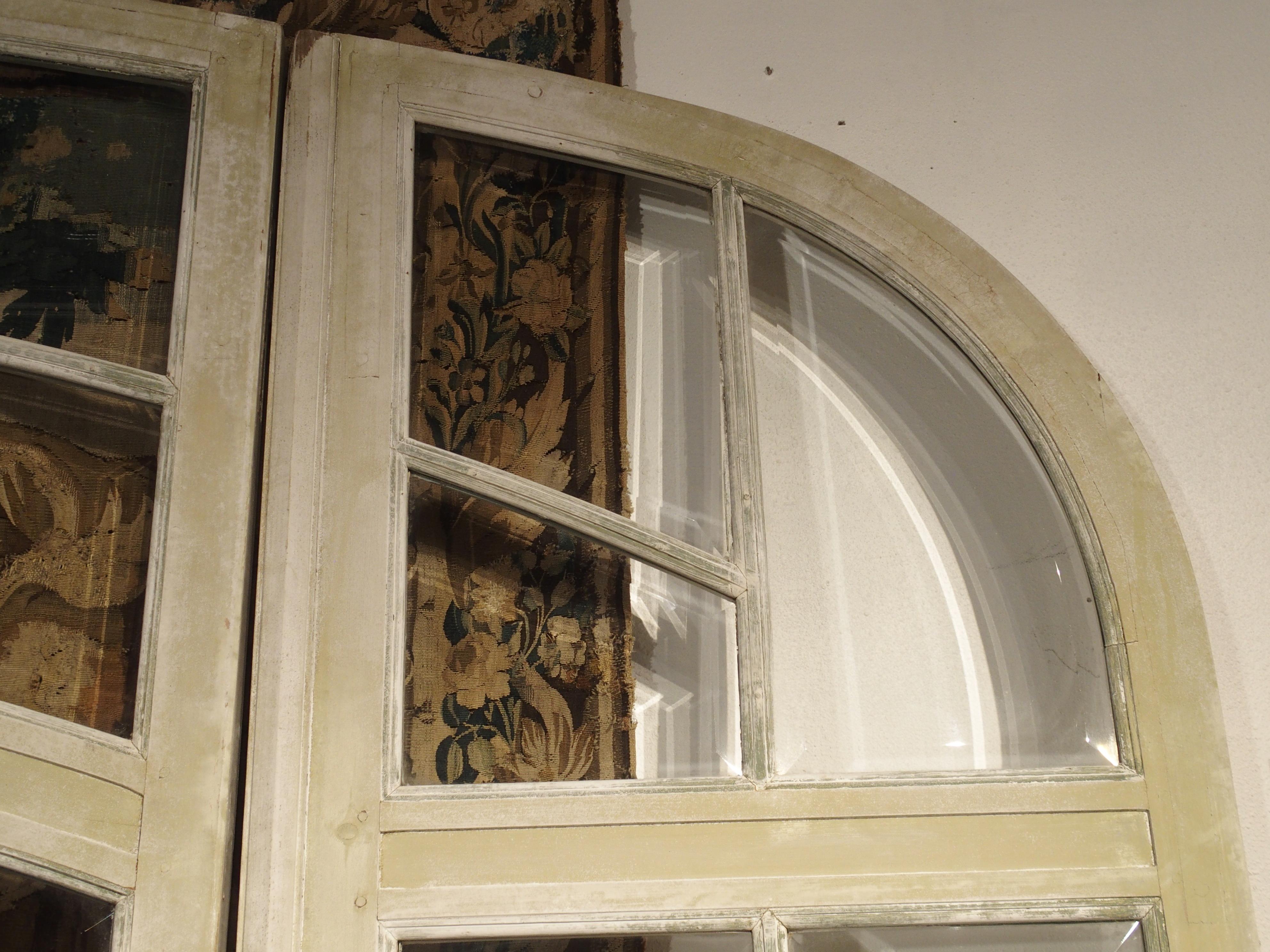Set of circa 1900 Art Nouveau French Oak and Beveled Glass Doors 6