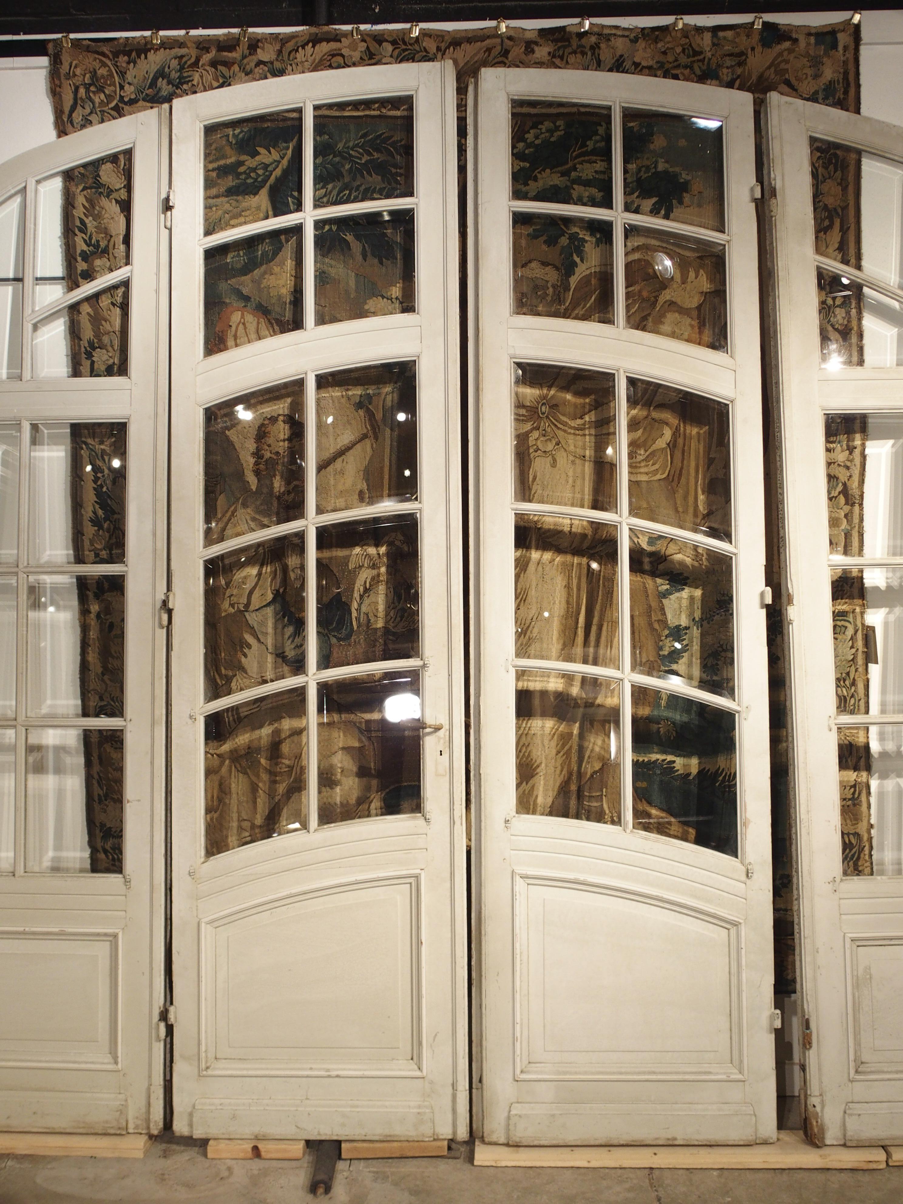 Set of circa 1900 Art Nouveau French Oak and Beveled Glass Doors 14