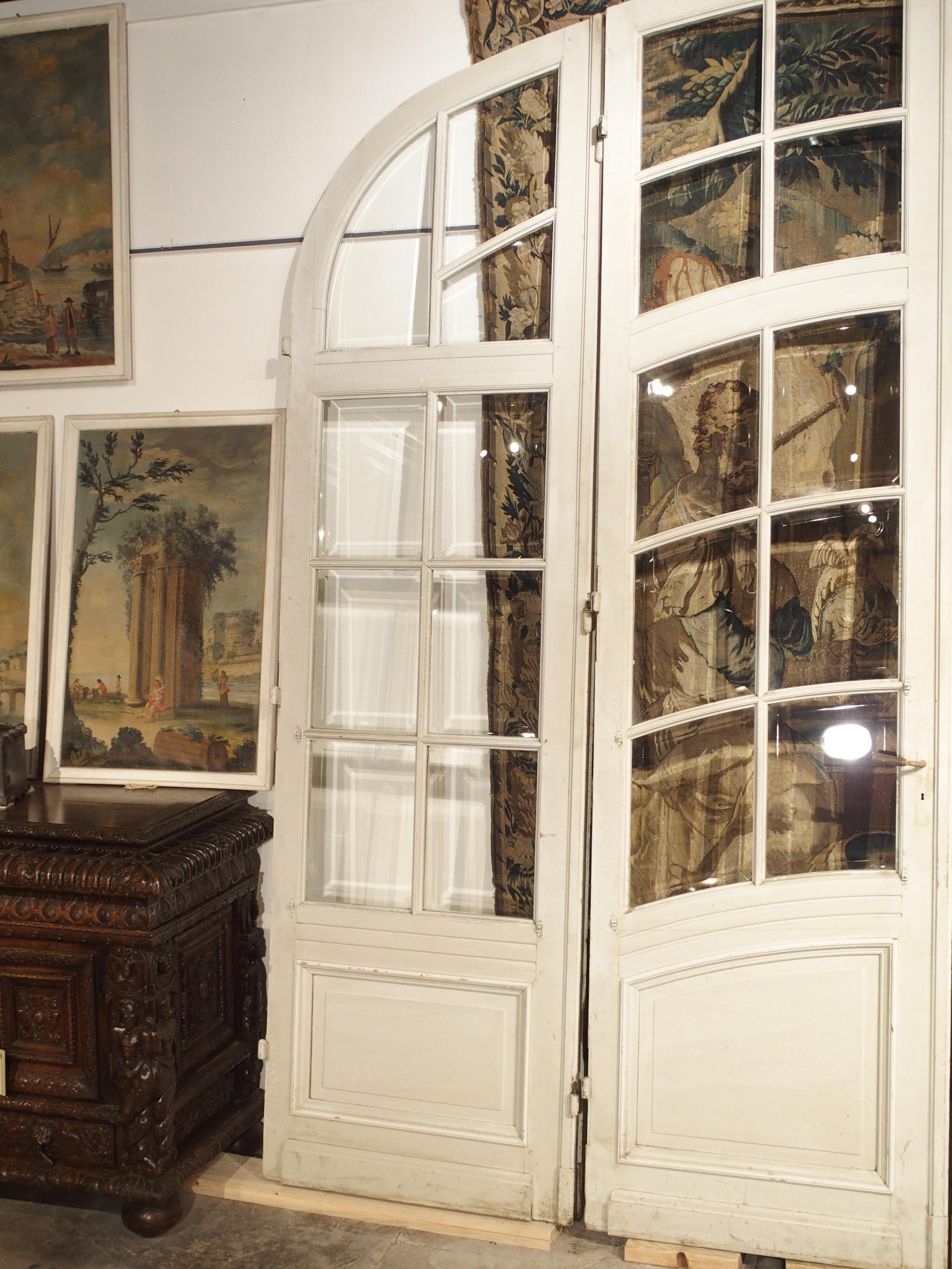 Set of circa 1900 Art Nouveau French Oak and Beveled Glass Doors 15