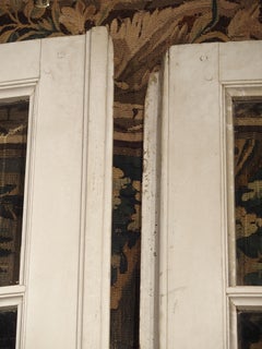 Set of circa 1900 Art Nouveau French Oak and Beveled Glass Doors