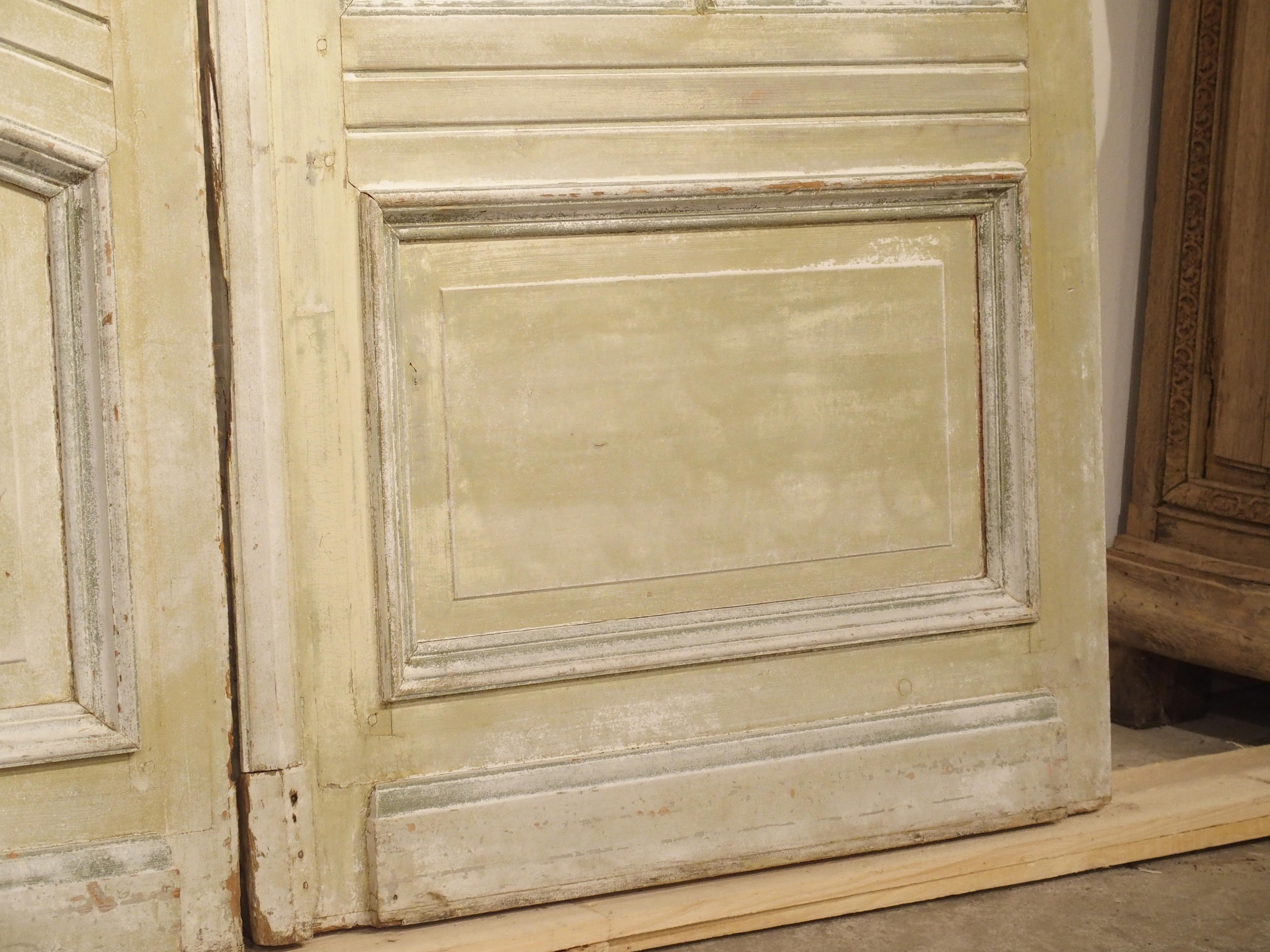 Set of circa 1900 Art Nouveau French Oak and Beveled Glass Doors 2
