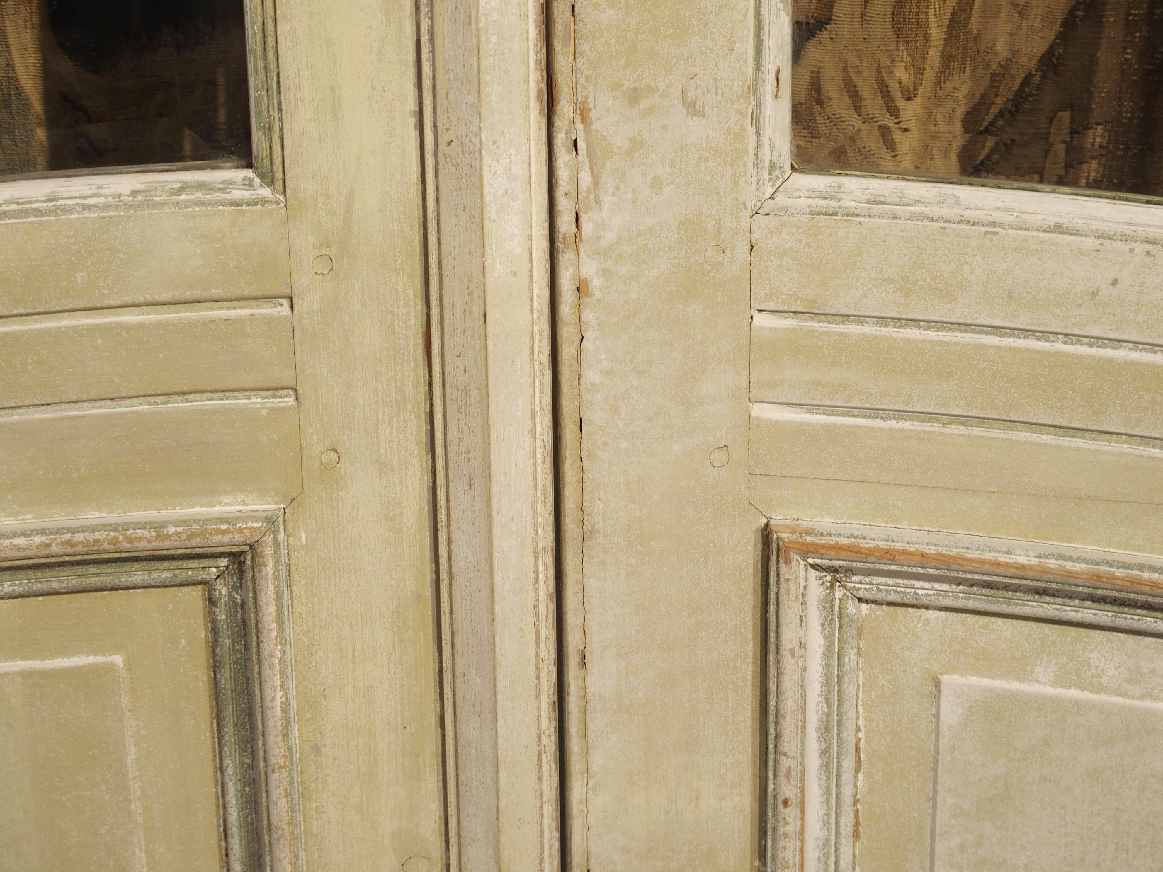 Set of circa 1900 Art Nouveau French Oak and Beveled Glass Doors 5