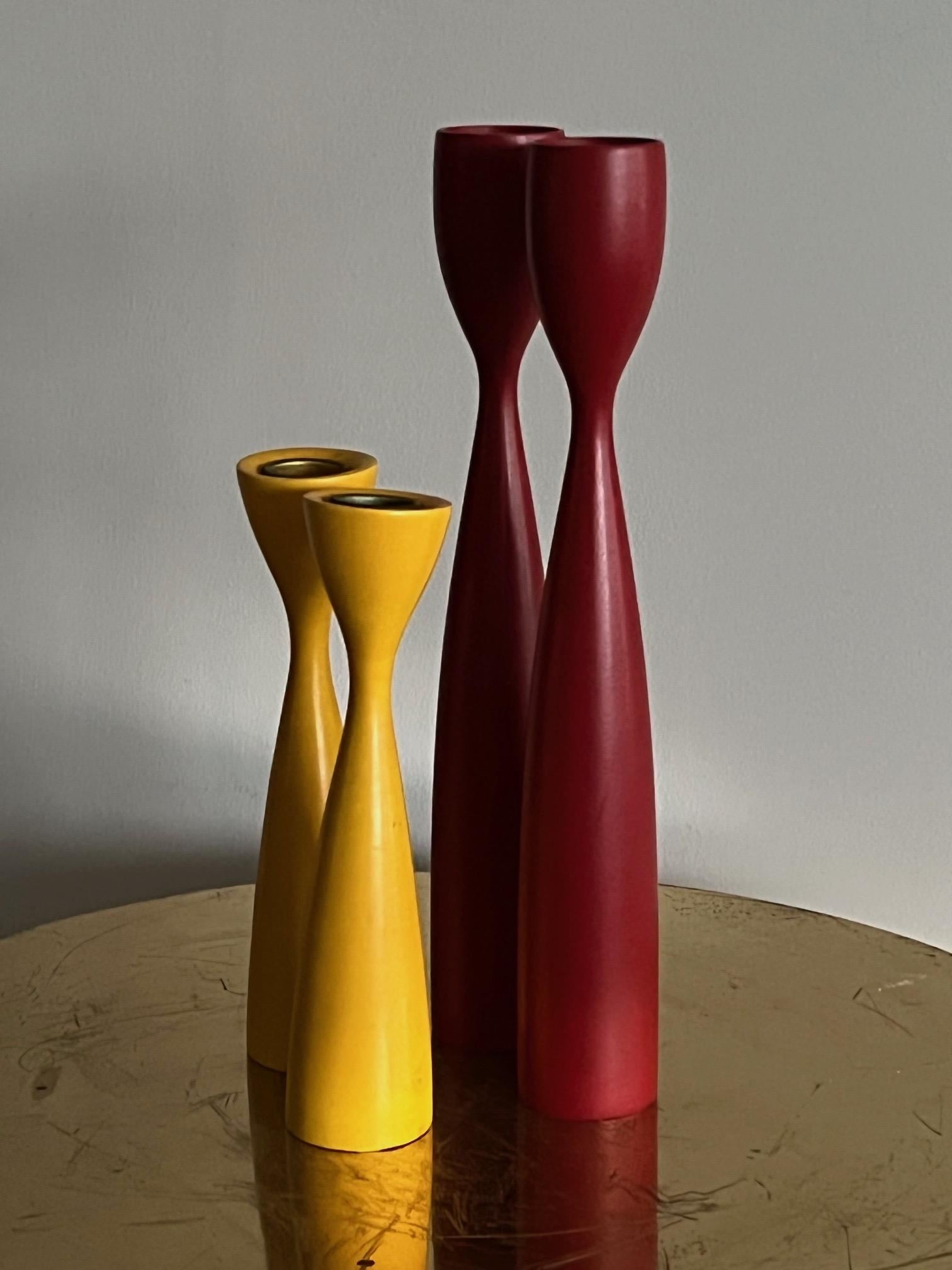 Set of Colorful Danish Candlesticks For Sale 2