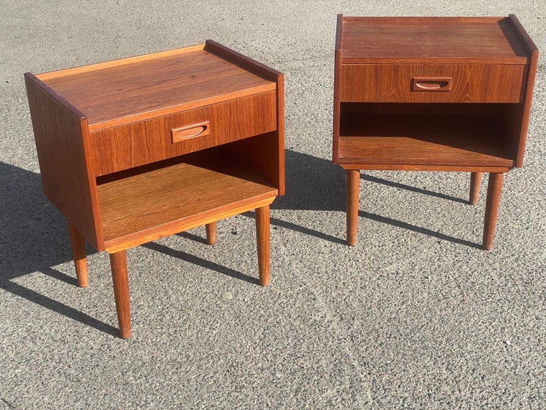 Set of Danish MidCentury Modern Night Stands from the 1960s For Sale