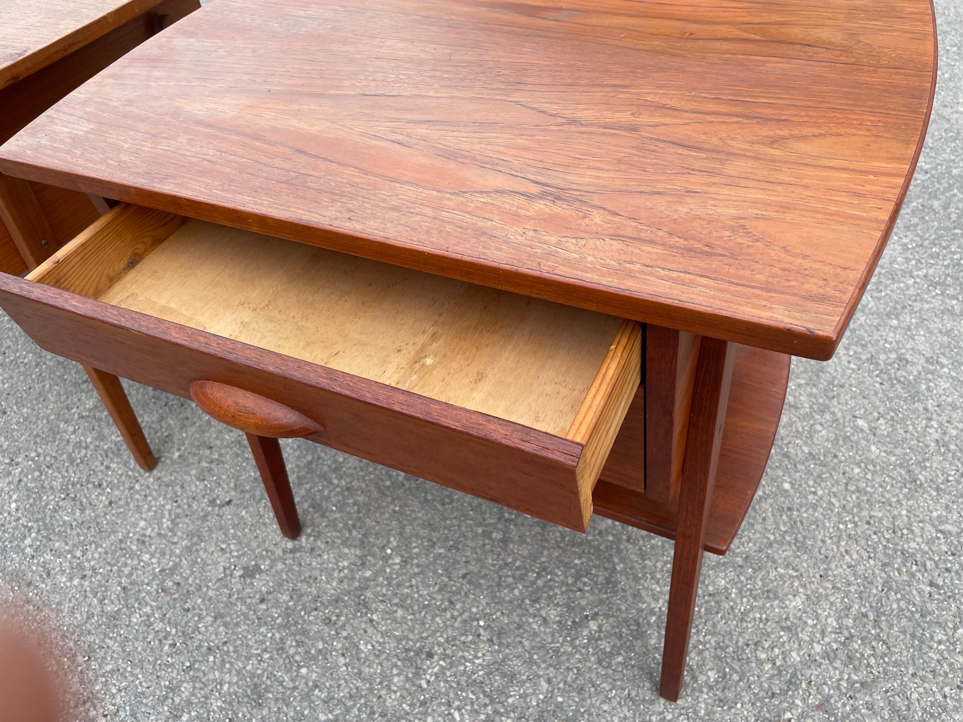 Mid-20th Century Set of Danish Mid-Century Modern Teak Nightstands from the, 1960s For Sale