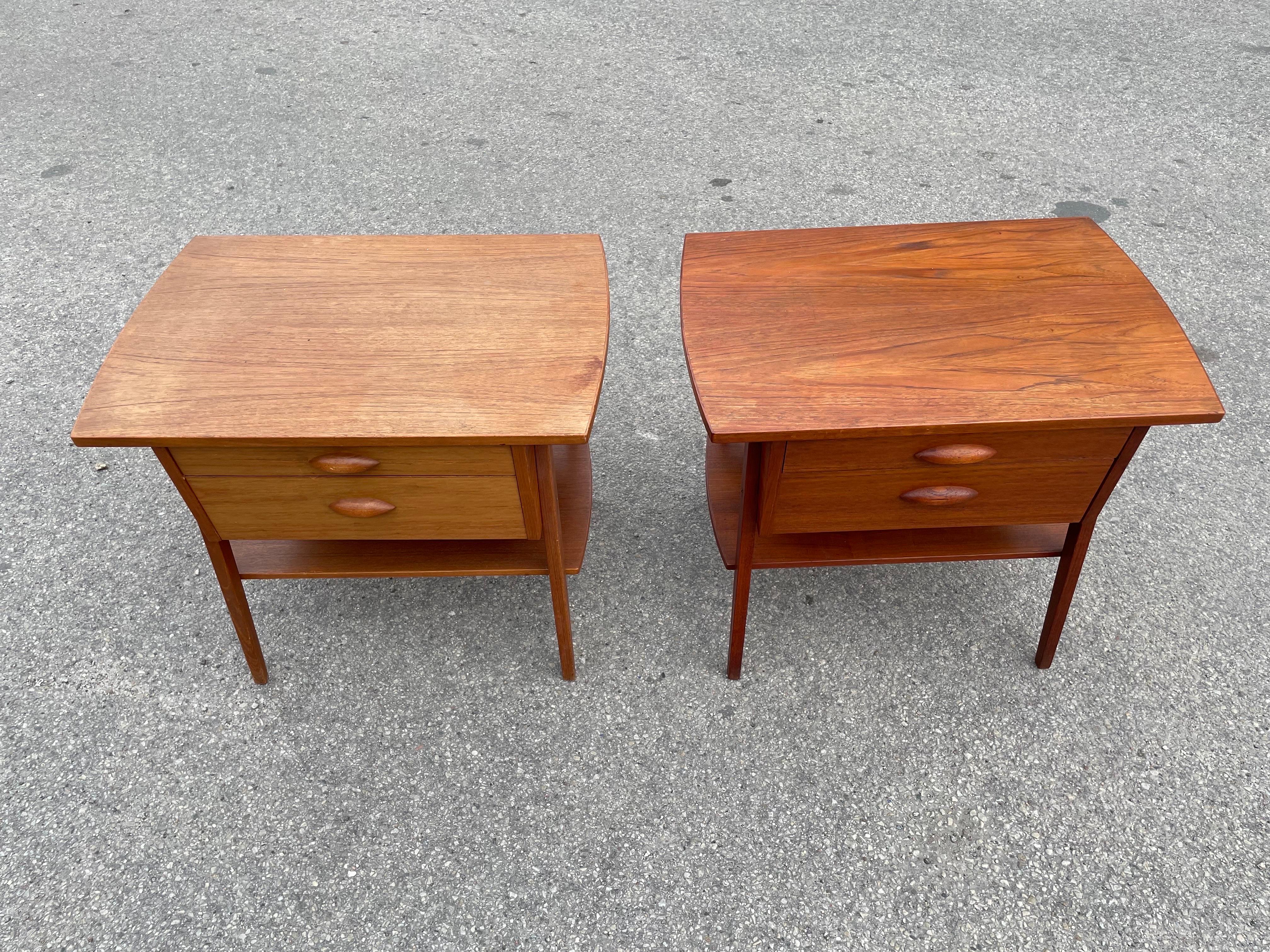 Set of Danish Mid-Century Modern Teak Nightstands from the, 1960s For Sale 1