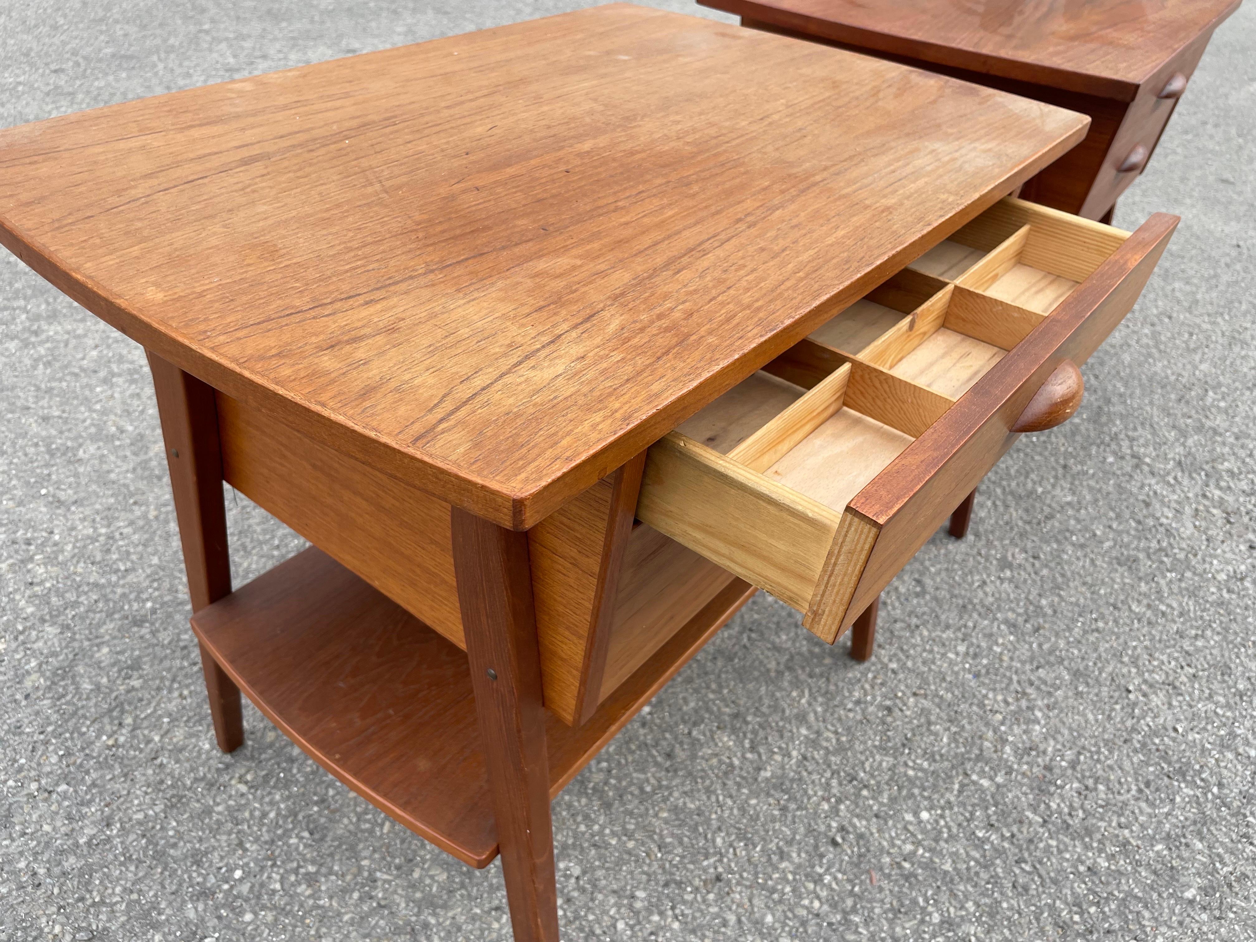 Set of Danish Mid-Century Modern Teak Nightstands from the, 1960s For Sale 2