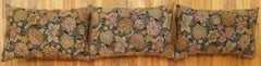 Ensemble de coussins décoratifs anciens en tapisserie jacquard décorative avec éléments floraux