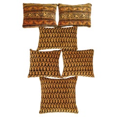 Set of Decorative Antique Persian Saraband Carpet Pillows