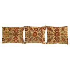 Set of Decorative Antique Persian Sultanabad Pillows with Floral & Geometric