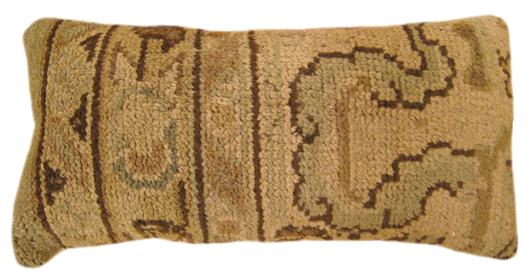 Set of Decorative Antique Spanish Savonnerie Carpet Pillows with Geometric For Sale 7