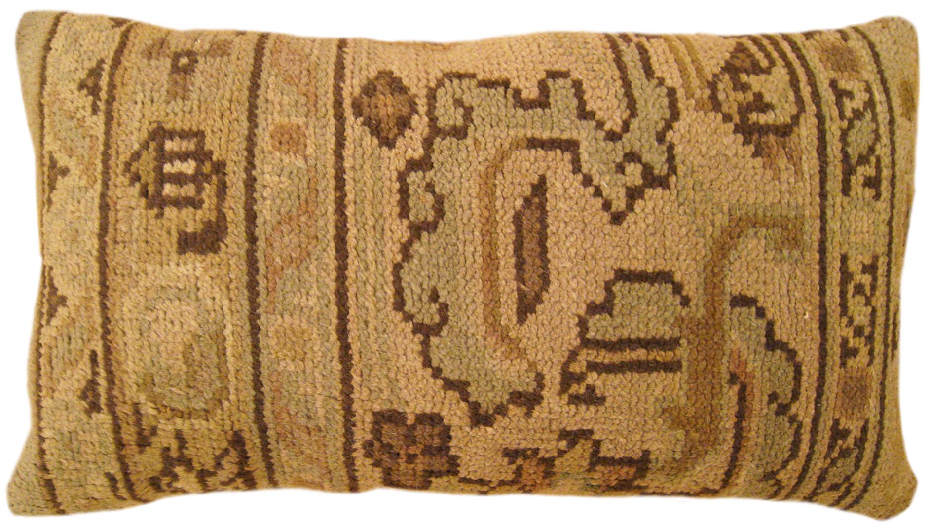 Set of Decorative Antique Spanish Savonnerie Carpet Pillows with Geometric For Sale 1