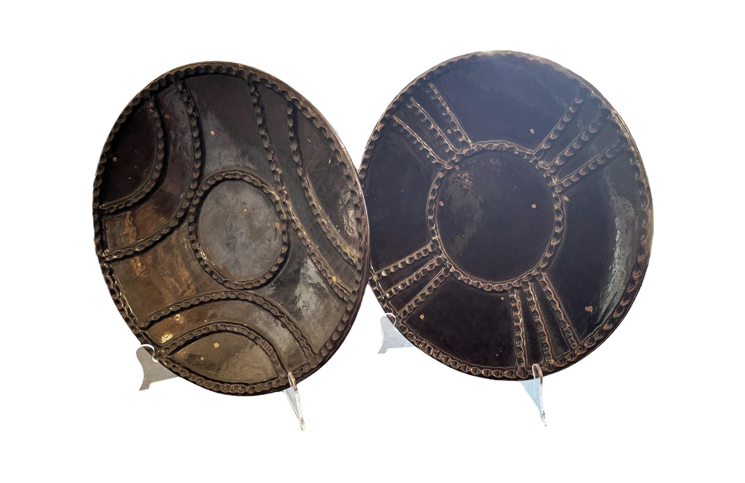 Glazed A Set of Decorative Formations Castano Plates For Sale