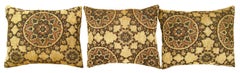 Set of Decorative Vintage American Tapestry Pillows with Circles Design
