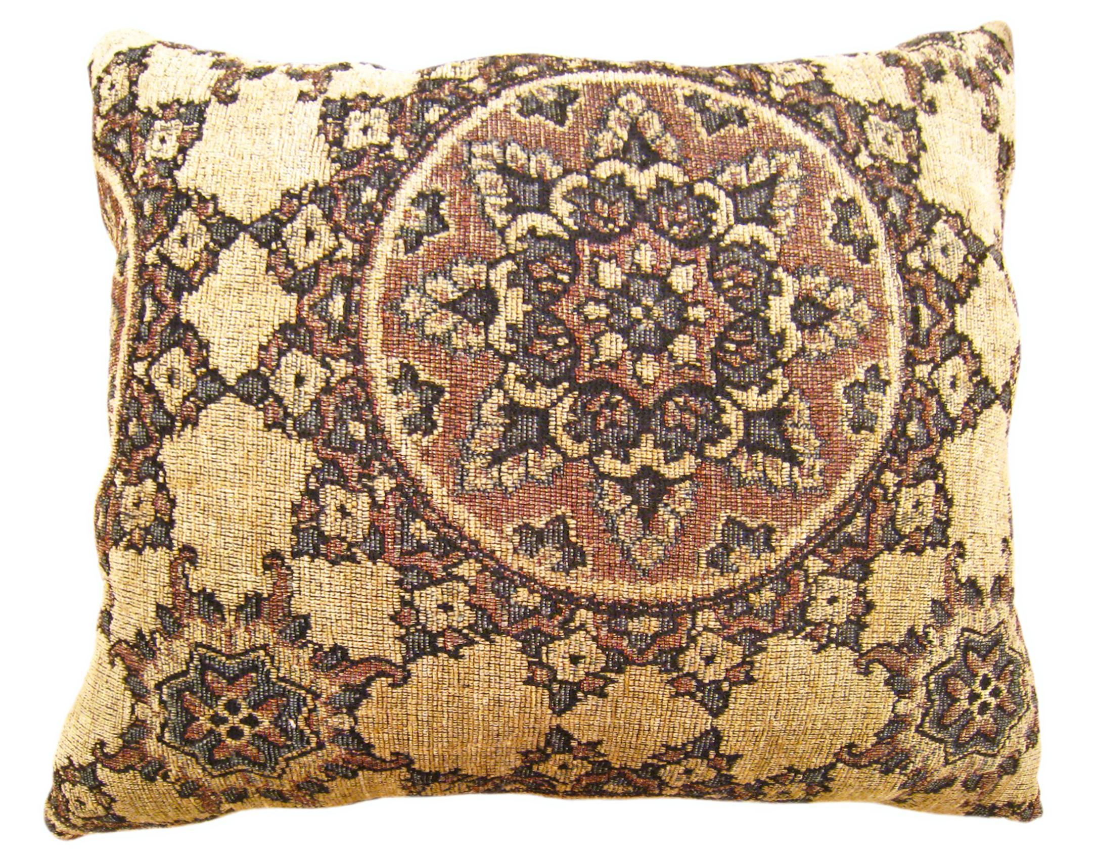 Wool Set of Decorative Vintage American Tapestry Pillows with Circles Design For Sale