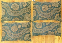 Set of Decorative Vintage European Chinoiserie Fabric Pillows with Floral