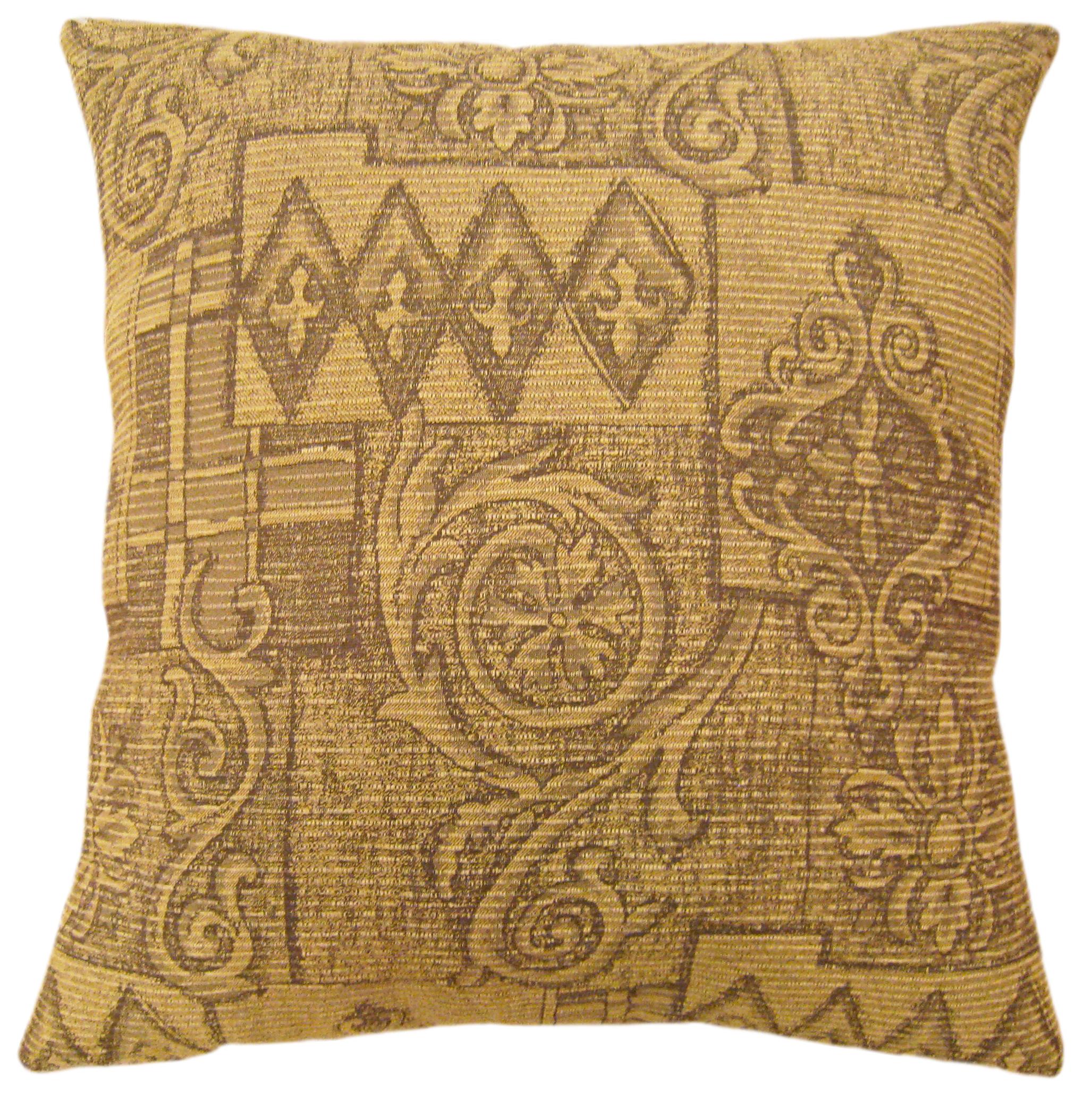 Set of Decorative Vintage Floro-Geometric Fabric Pillows For Sale 2