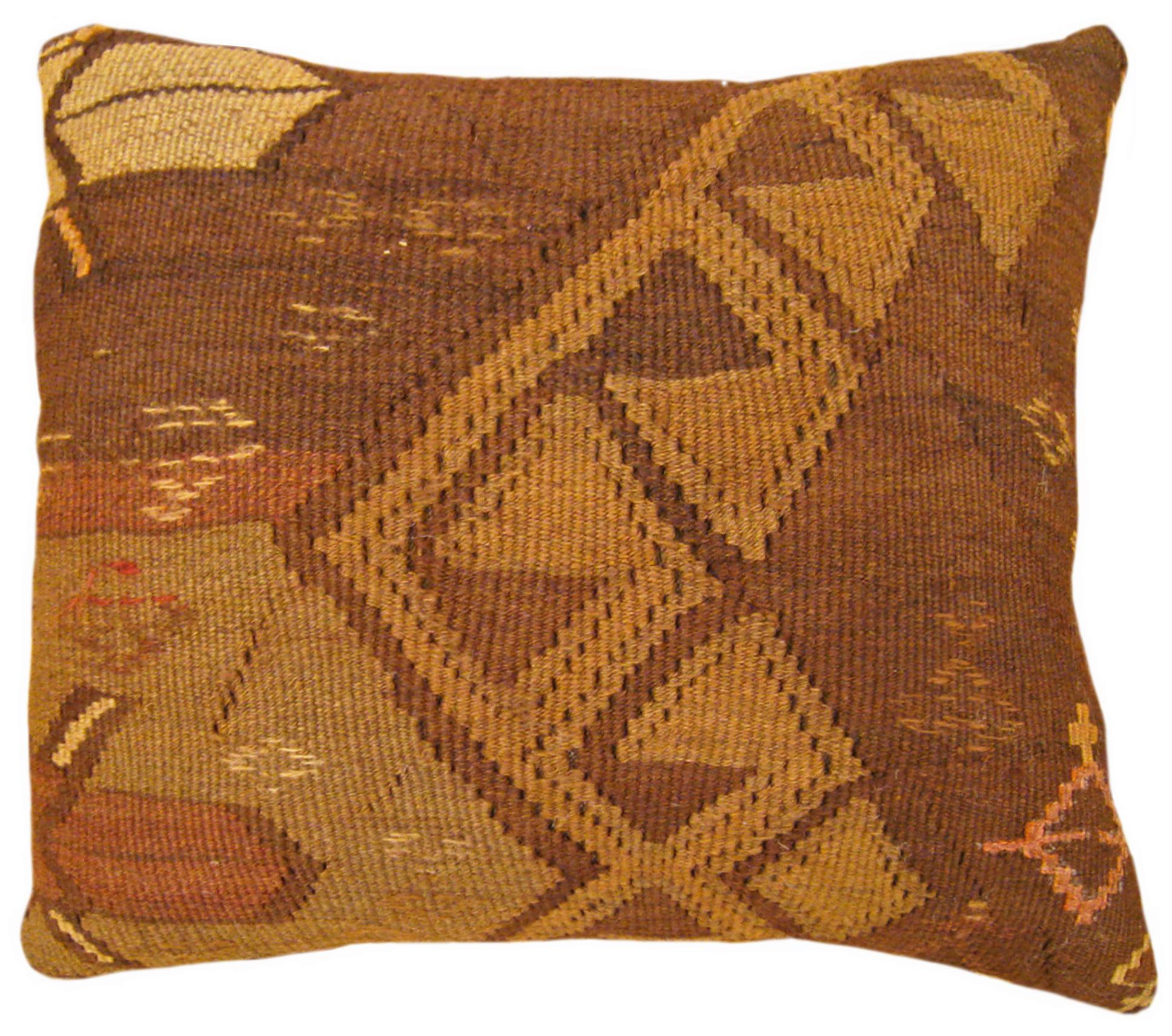 A Set of Decorative Vintage Turkish Kilim Pillows with Geometric Abstracts For Sale 8