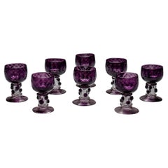 A Set Of Eight Amethyst Roemers