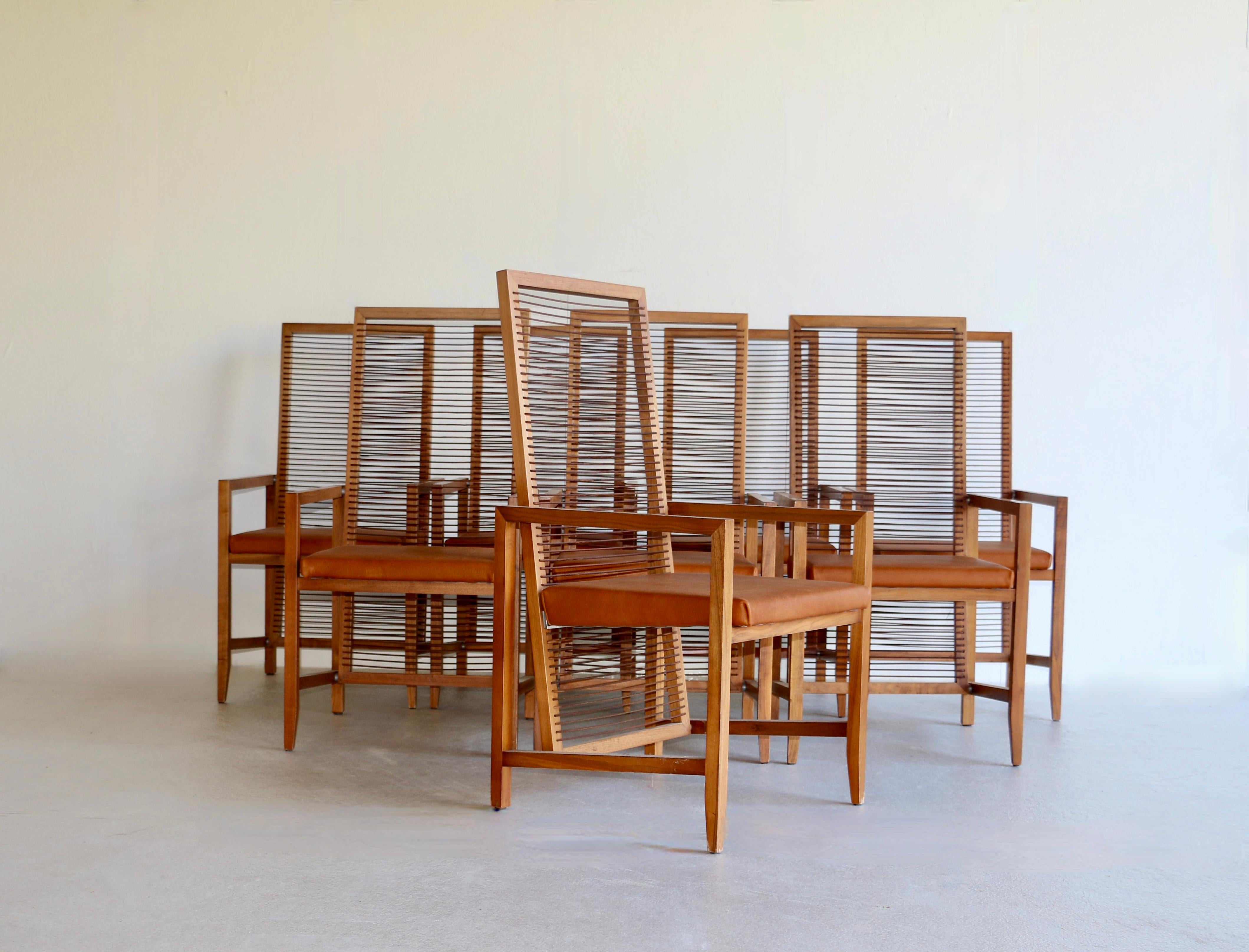 Italian Set of Eight Armchairs, Italy 60s For Sale