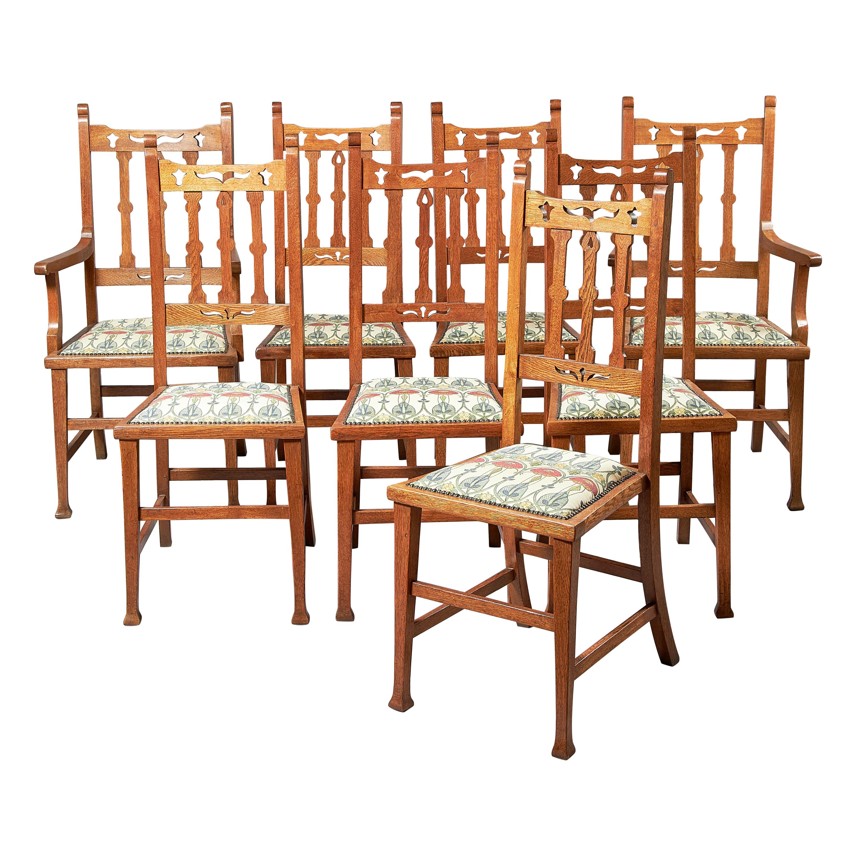 Set of Eight Early 20th Century Arts & Crafts Dining Chairs