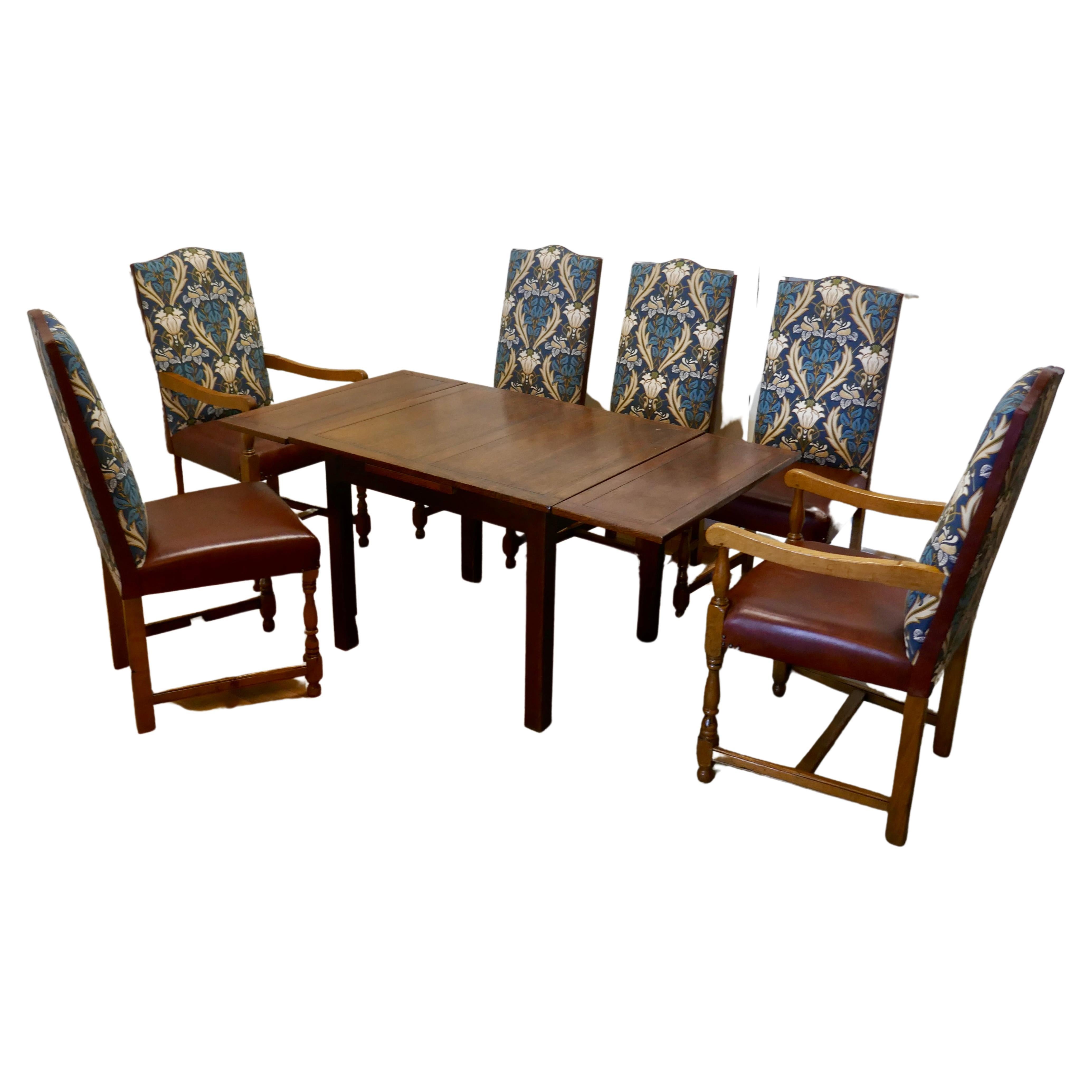 Set of Eight Arts & Crafts Golden Oak Dining Chairs