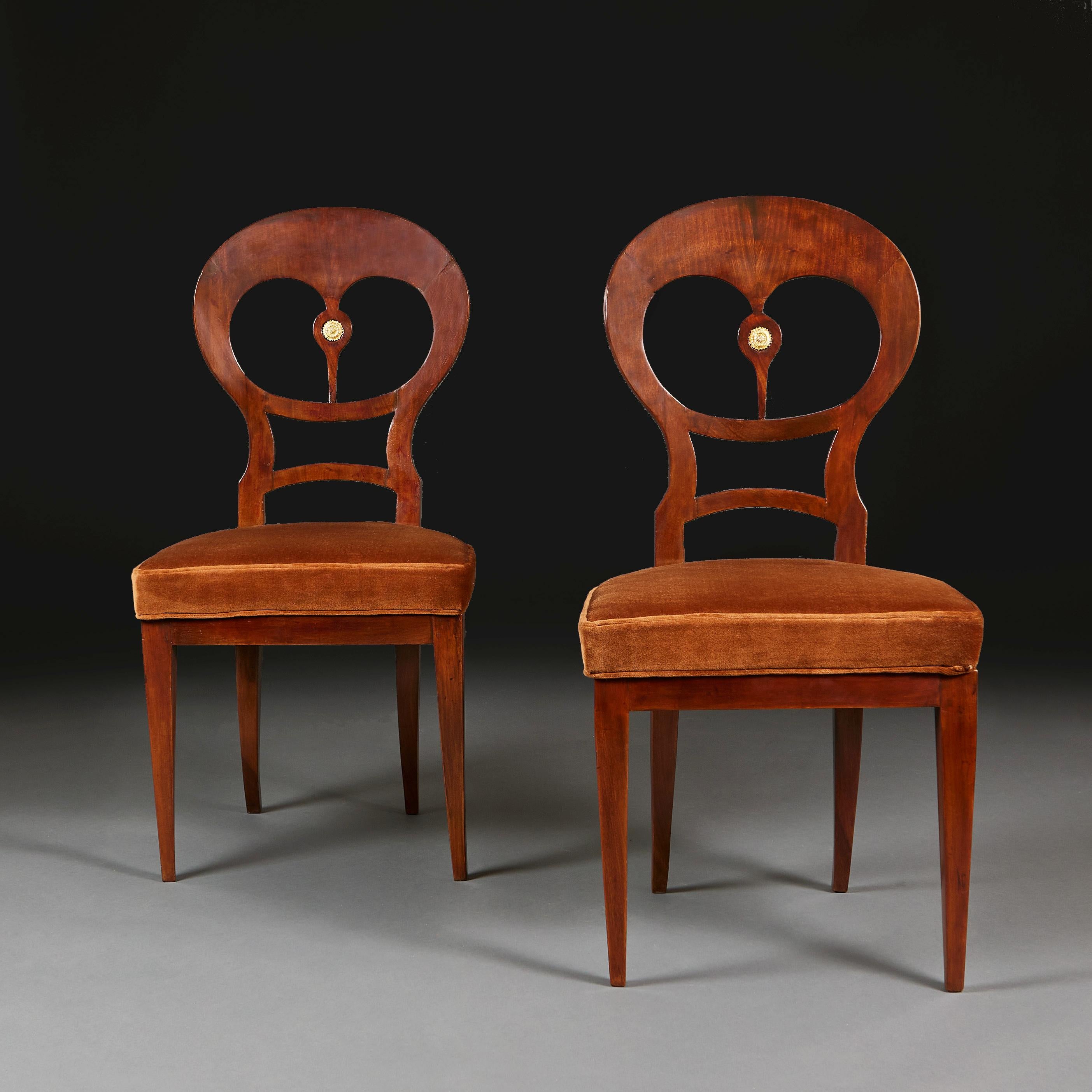 Austrian Set of Eight Biedermeier Dining Chairs For Sale