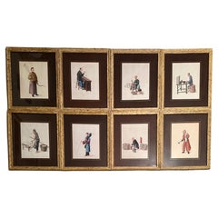A Set of Eight Chinese Export Gouache /  Watercolors of Workers