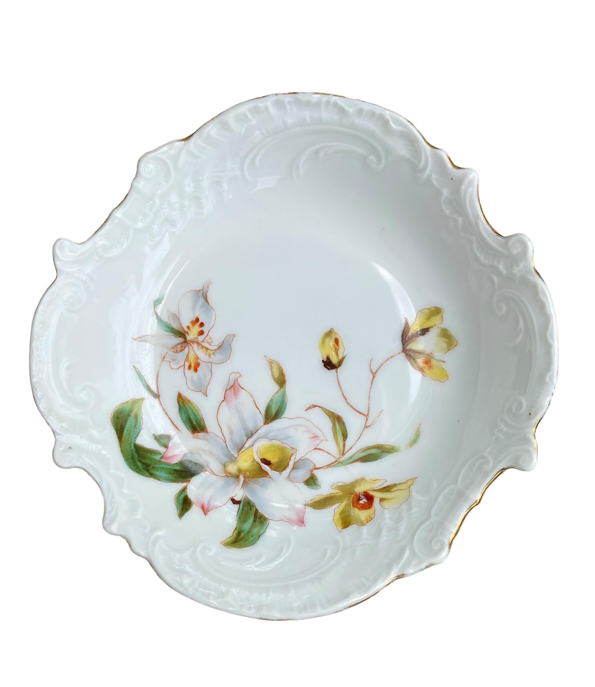 Belle Époque Set of Eight Early 20th C. French Antique Porcelain Bowls