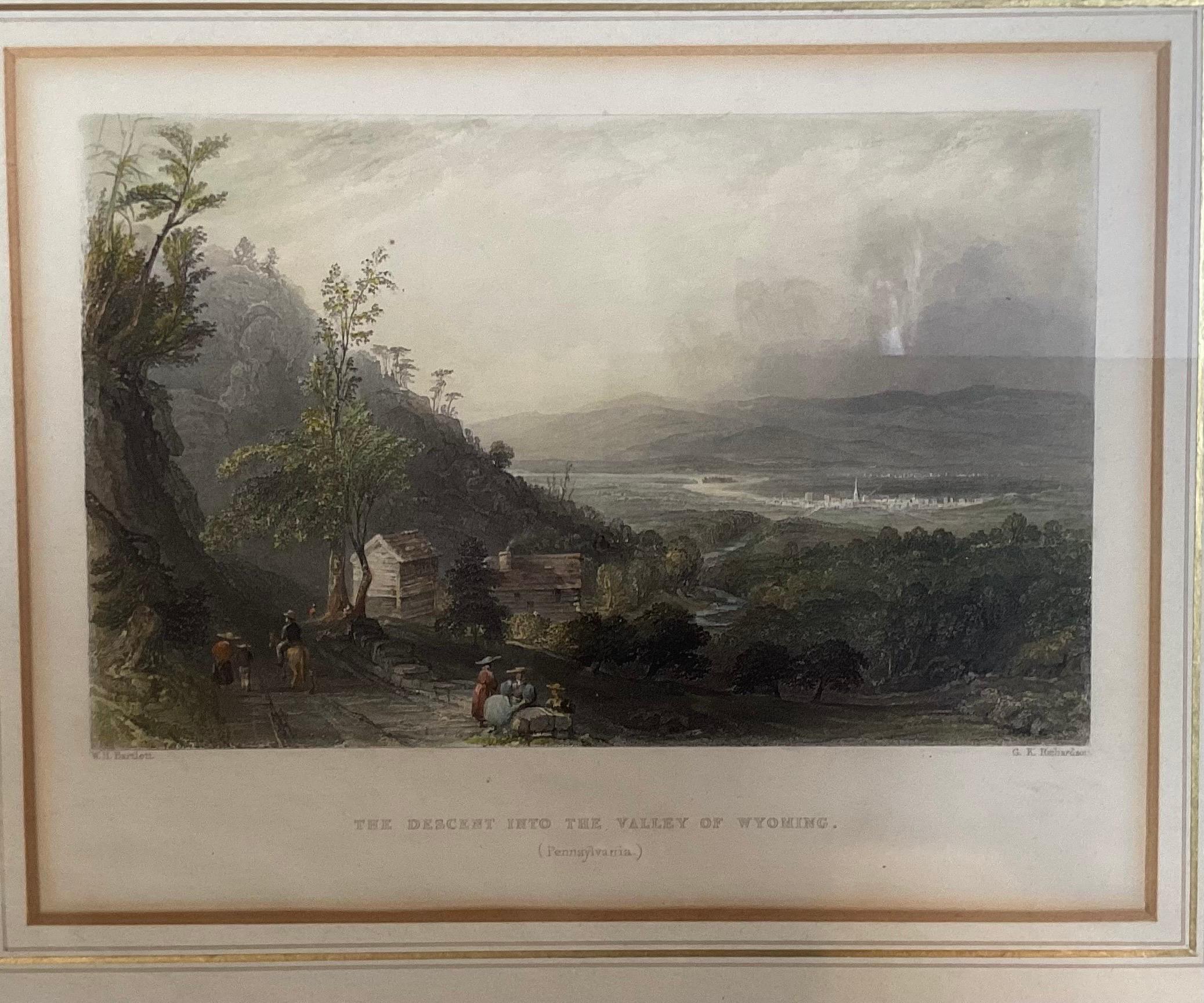 Set of Eight English Hand Colored Steel Plate Prints of American Scenery 1840 5