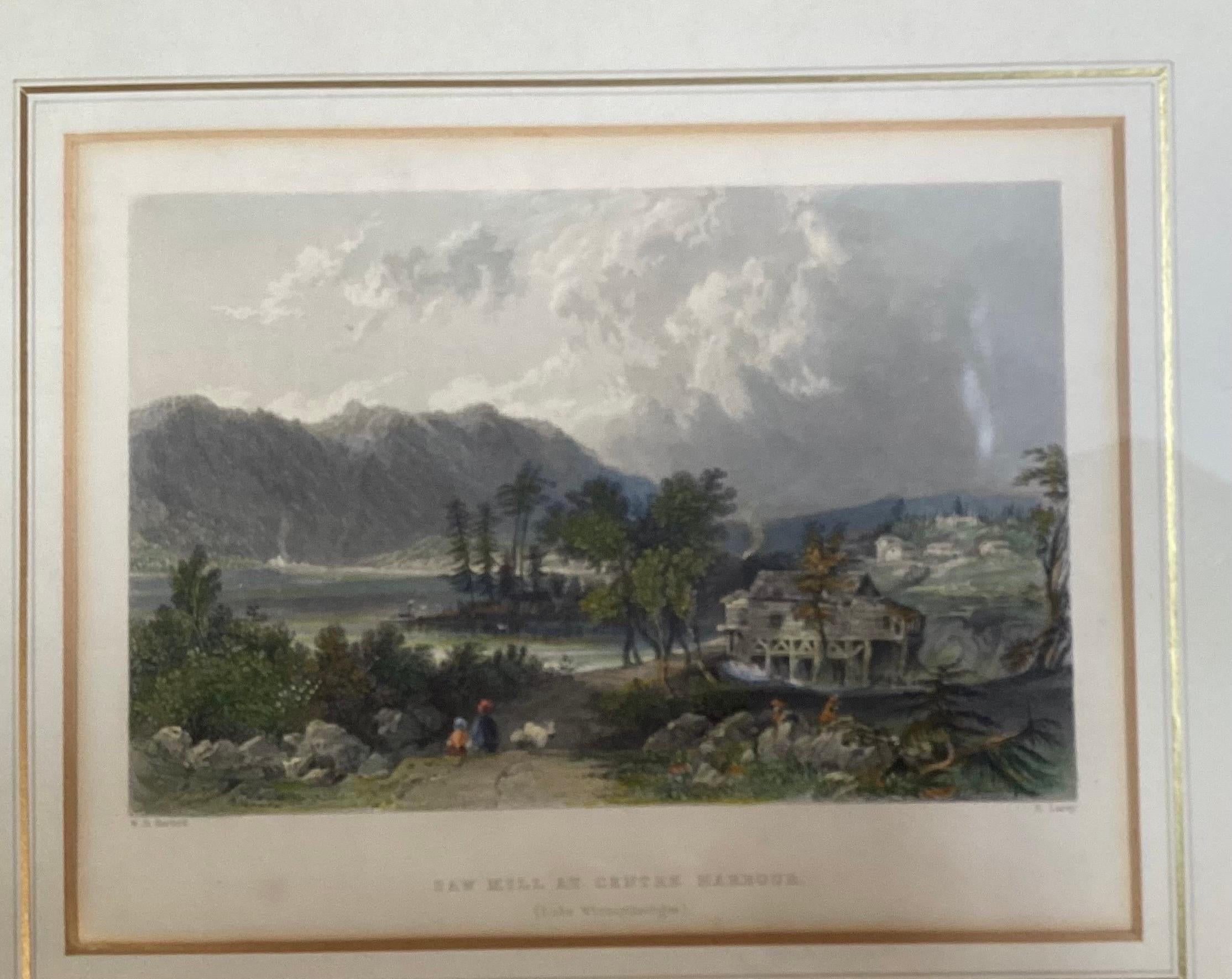 Set of Eight English Hand Colored Steel Plate Prints of American Scenery 1840 1