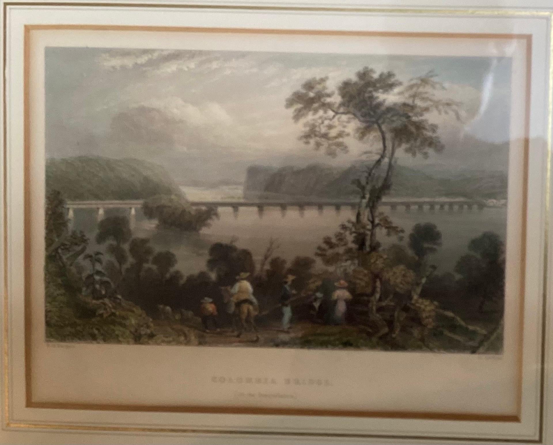 Set of Eight English Hand Colored Steel Plate Prints of American Scenery 1840 2