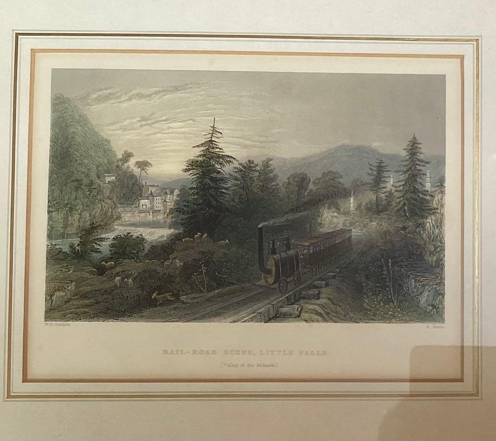 Set of Eight English Hand Colored Steel Plate Prints of American Scenery 1840 4