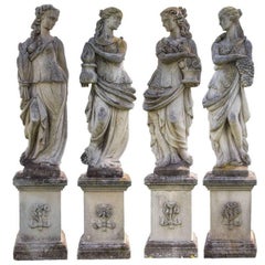 A set of Eight Extraordinary Stone Figures 