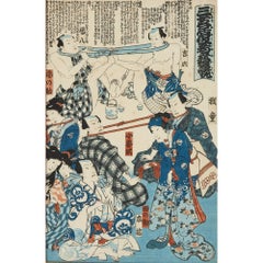 Set of Eight Japanese Meiji Era Woodblock Prints