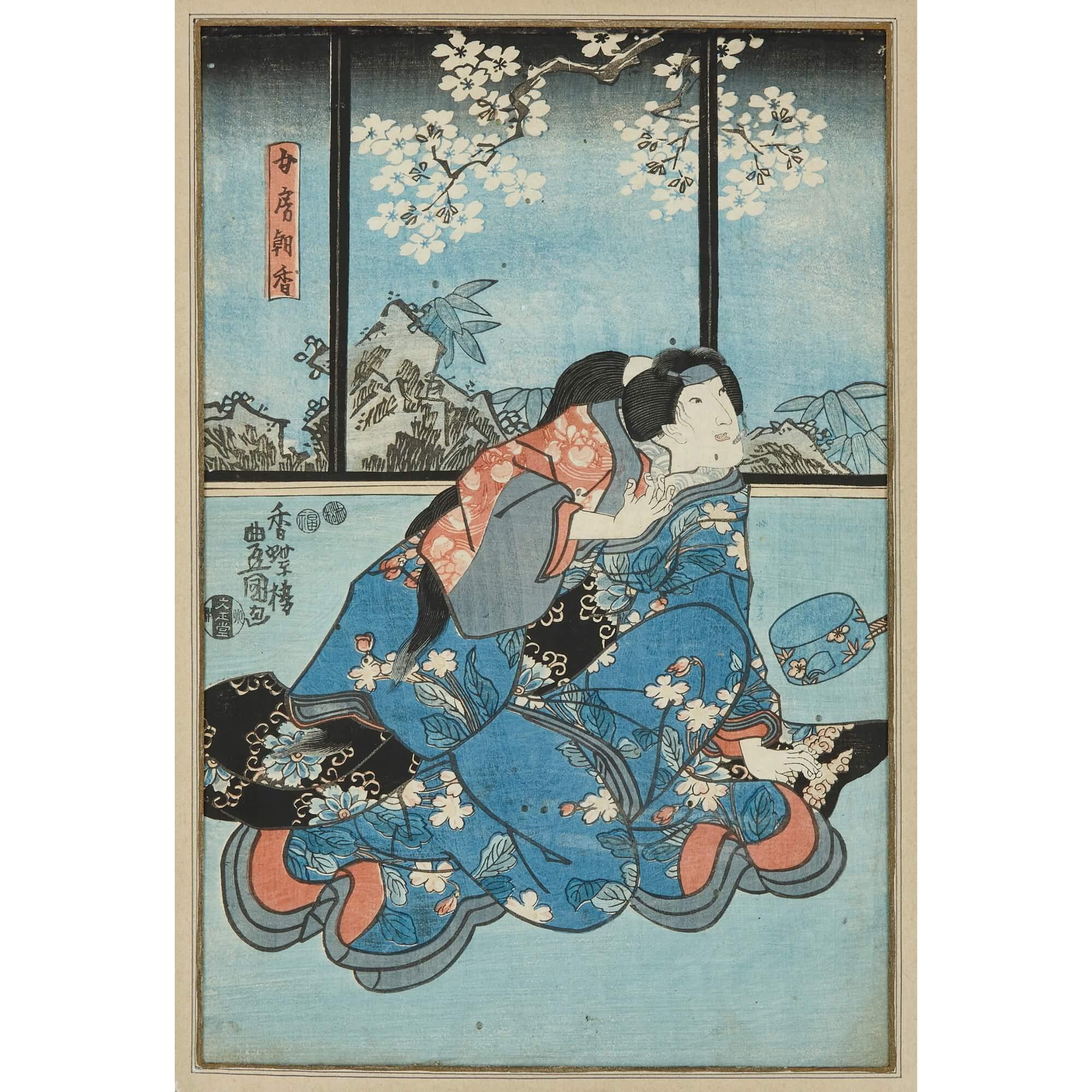 Set of Eight Japanese Meiji Era Woodblock Prints For Sale 4