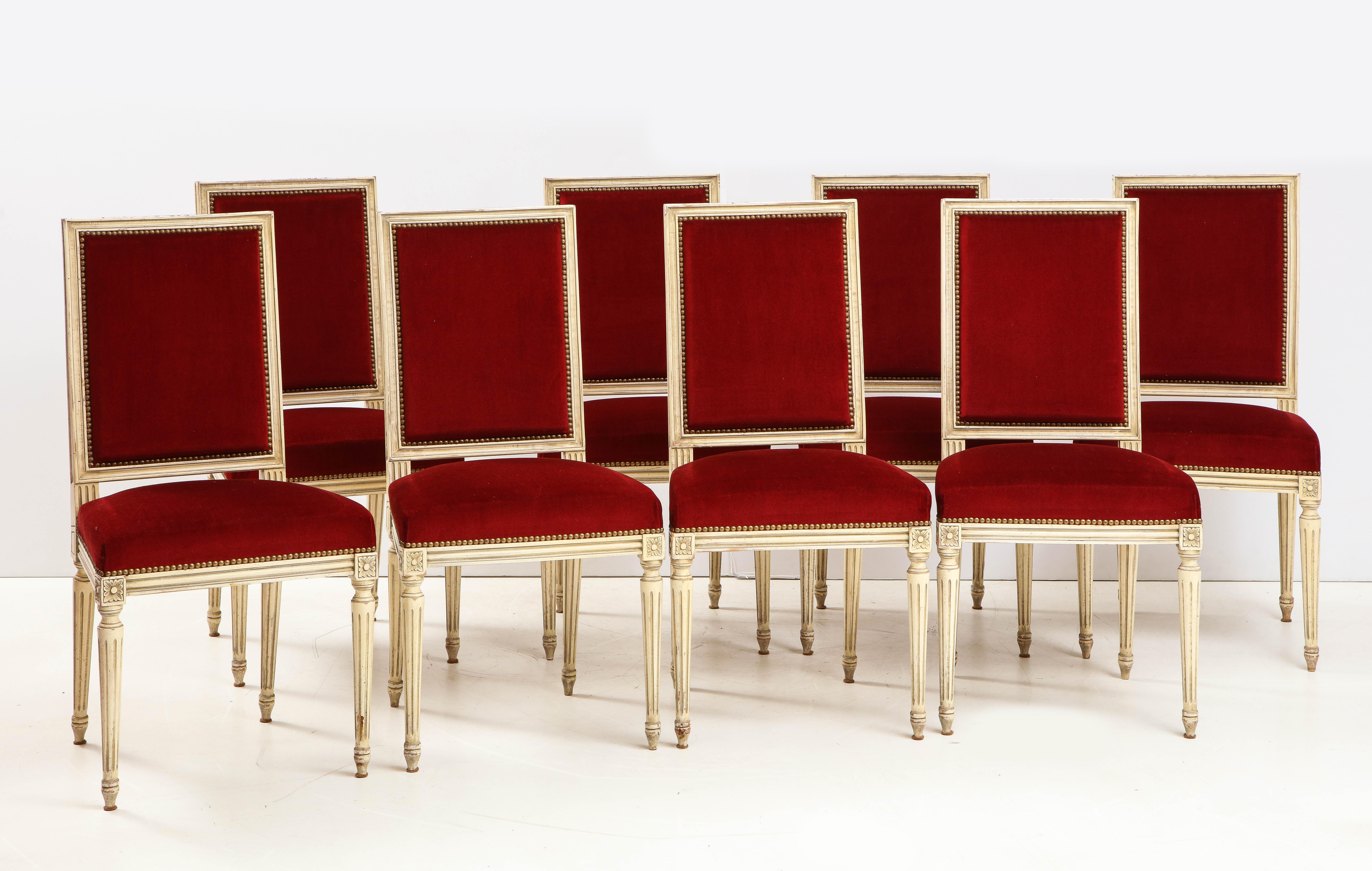 Set of Eight Louis XVI Style Dining Chairs 6