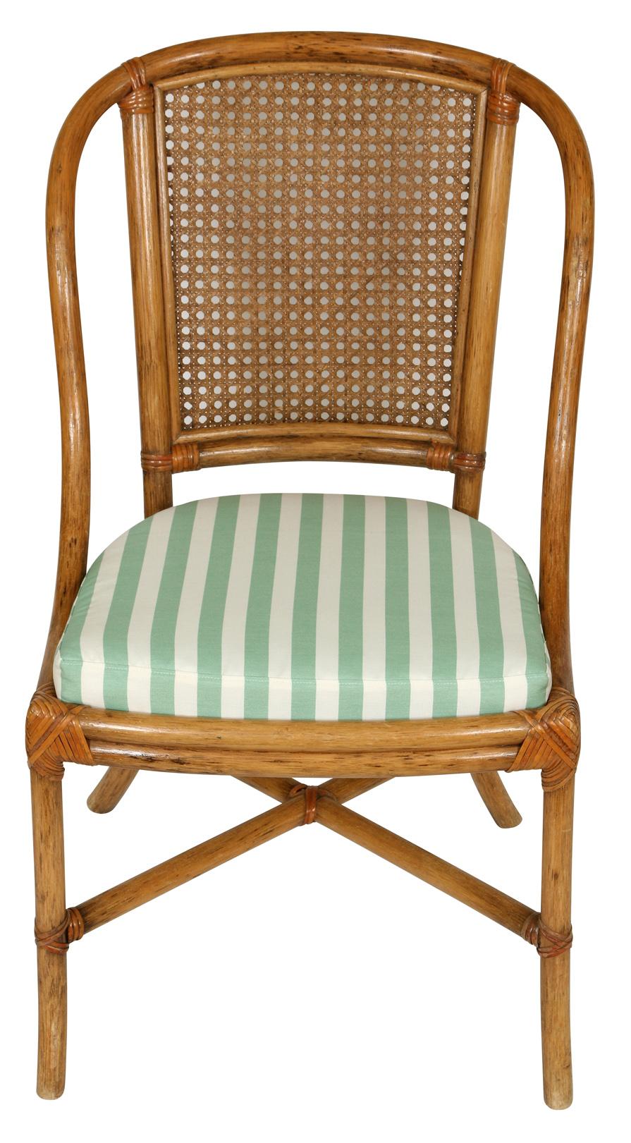 American Set of Eight Rattan Dining Chairs