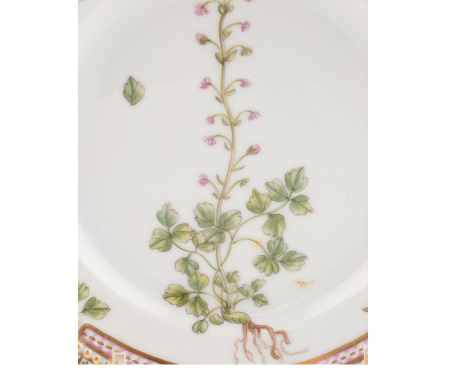 A Set of Eight Royal Copenhagen Flora Danica Porcelain Bread Plates  Price/plate For Sale 1