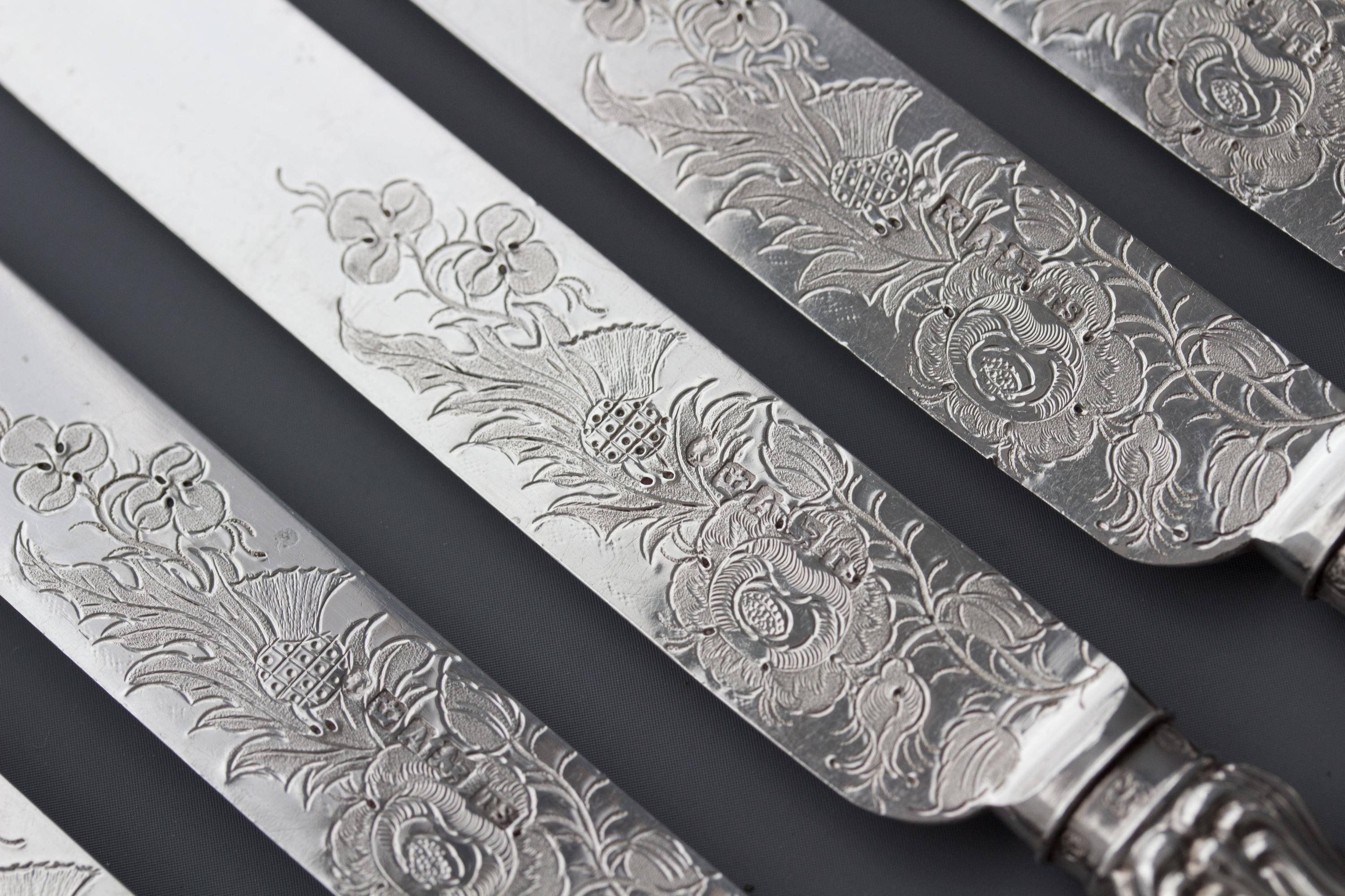 Set of Eight Silver Fruit/Dessert Knives and Forks Sheffield, 1868 11