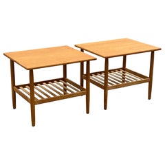 Un set di tavolini o comodini degli anni '60 di Ejvind A. Johansson in legno di quercia