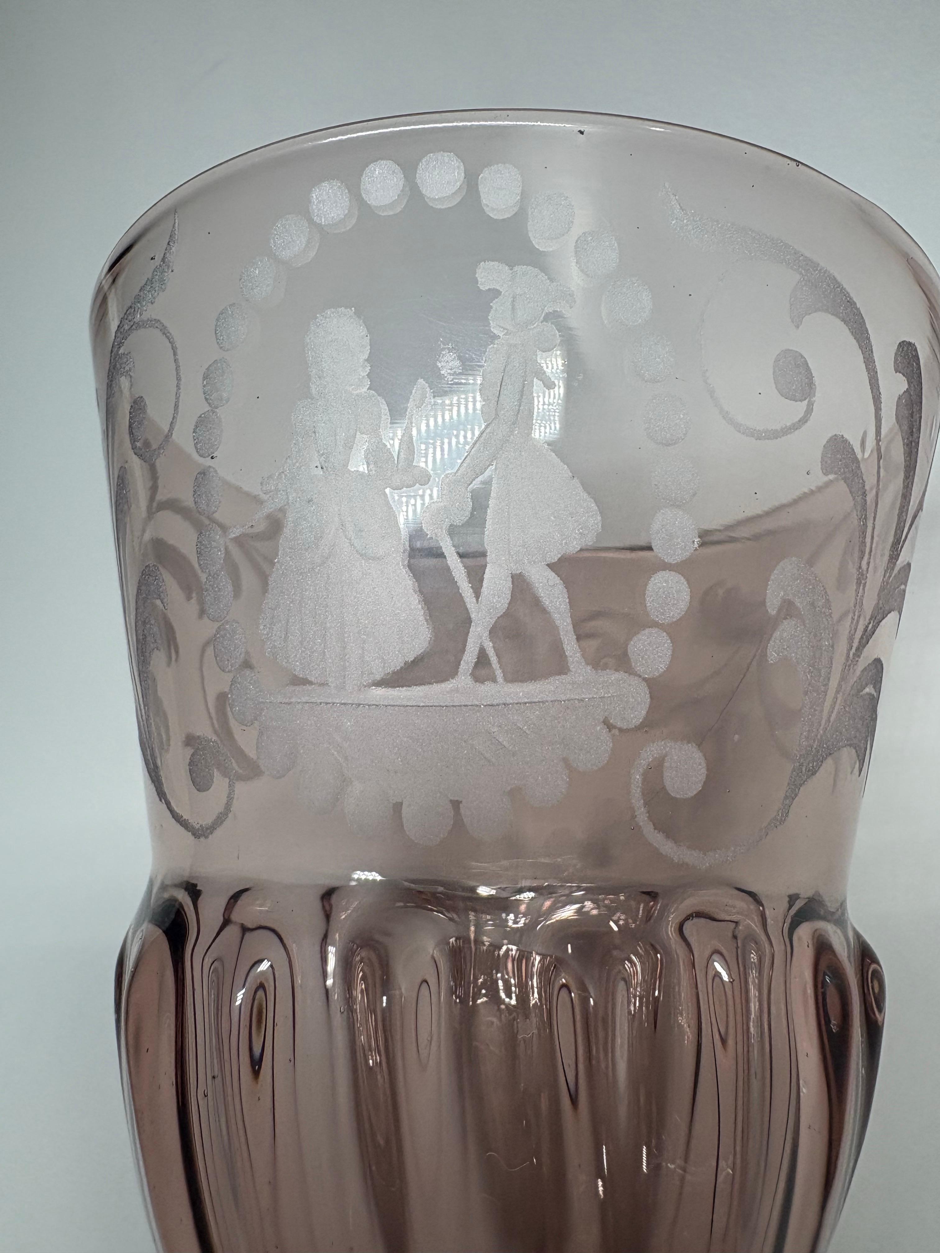 Ein Satz von elf antiken Salviati Murano Glas Stielgläsern im Angebot 6