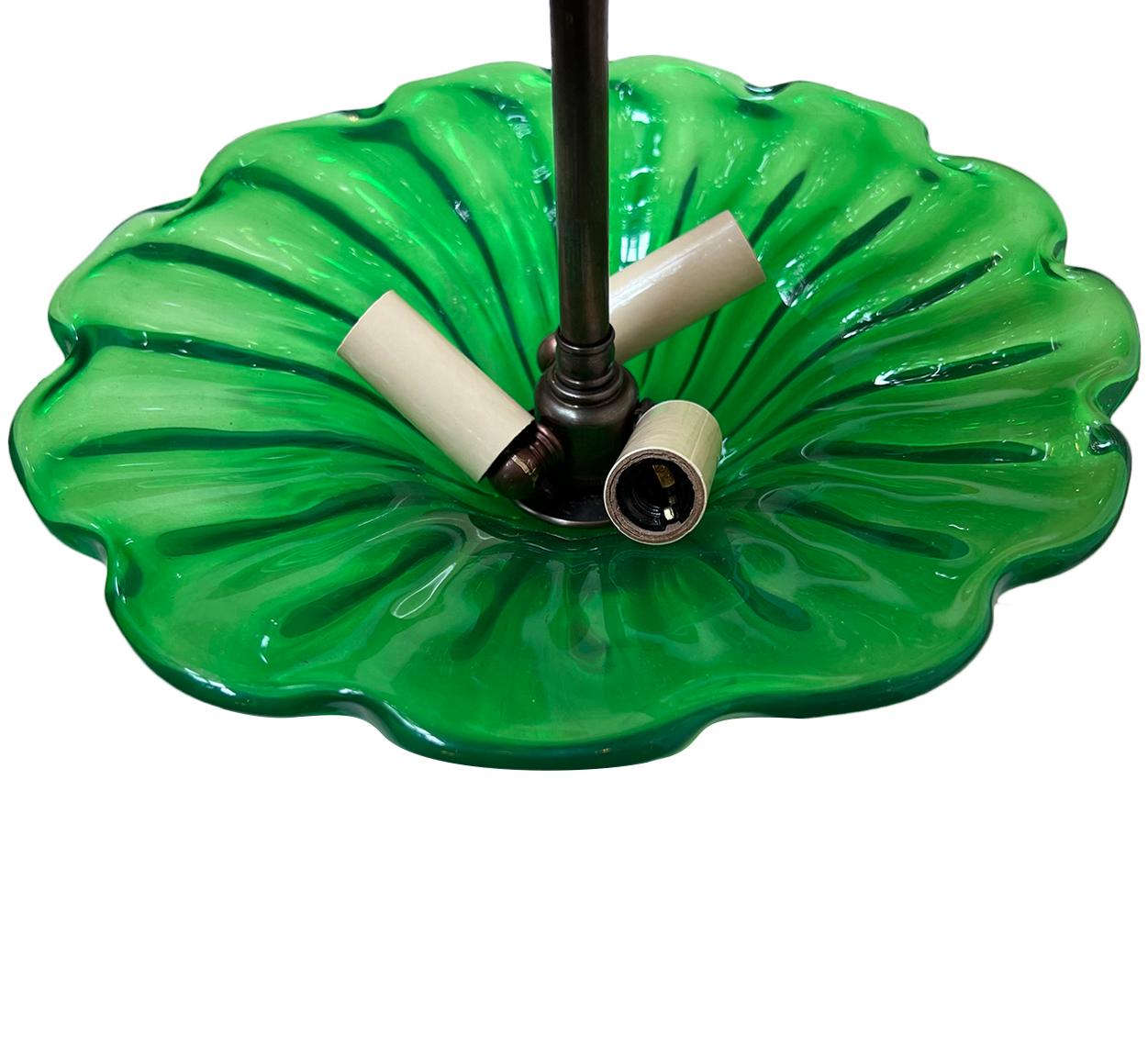 Italian Set of Emerald Green Glass Light Fixtures, Sold Individually For Sale
